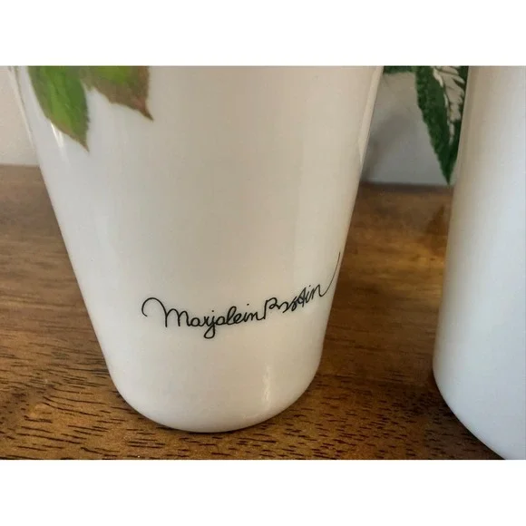 Marjolein Bastin Floral Porcelain Vase Set Roses Poppies Botanical Art - Picture 8 of 12